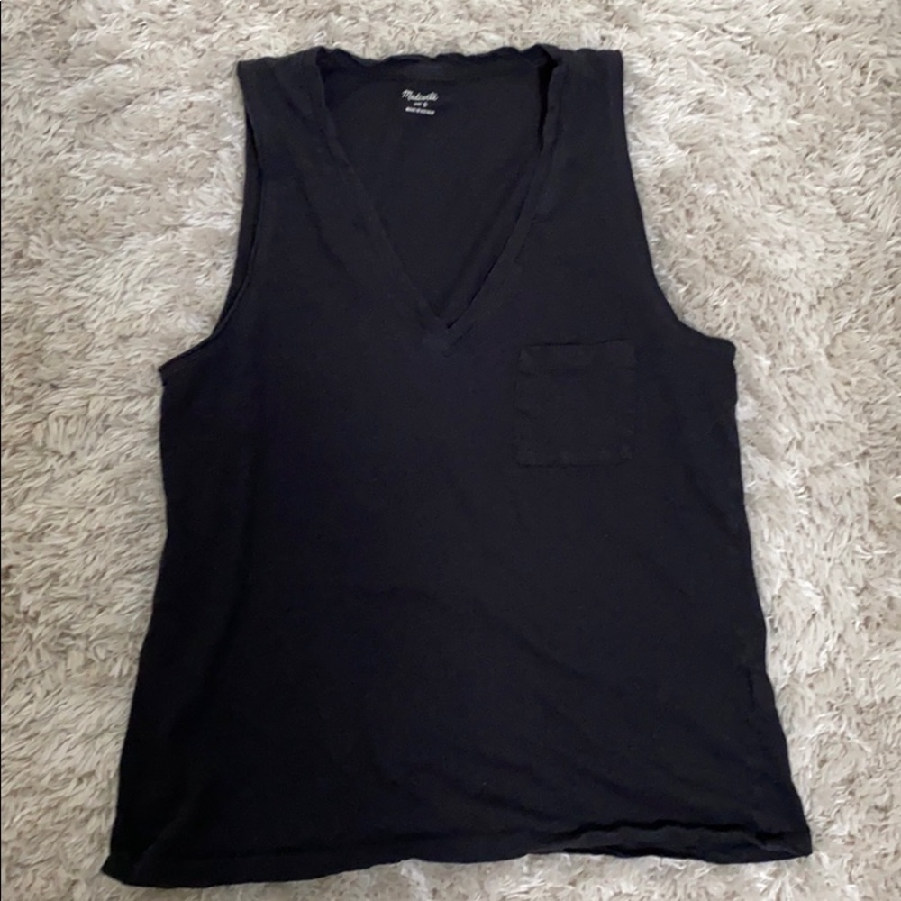 Madewell Black pocket Tank
